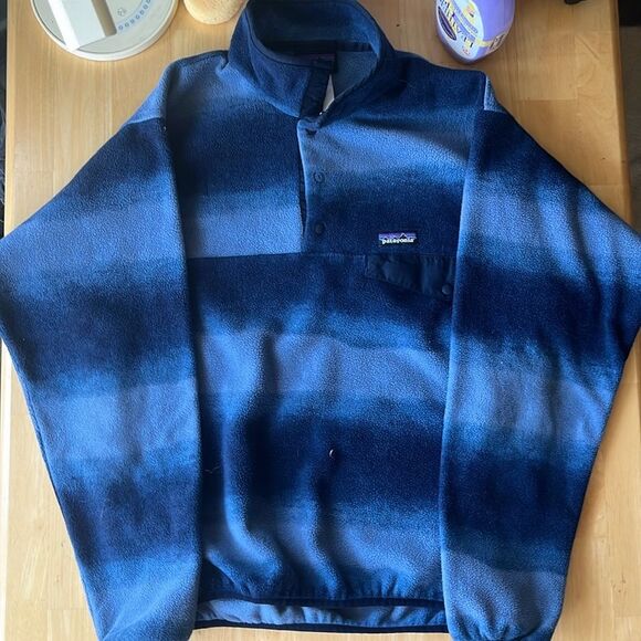PATAGONIA Synchilla Patterned Fleece Blue Ombre Men's Medium - Picture 1 of 3